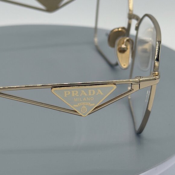 PRADA PR A51V ZVN1O1 Pale Gold Demo Lens 55 mm Women's Eyeglasses - Picture 5 of 11